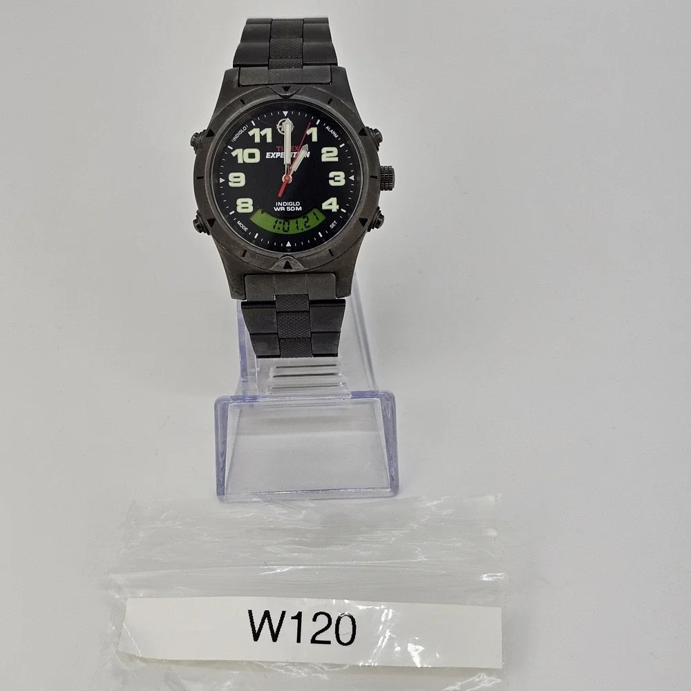 Timex Expedition Men Watch‎ 38MM Ana-Digi Black Dial Gunmetal Bands 6.5